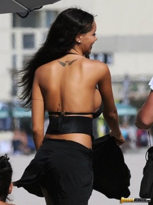 Nabilla Benattia in black bikini