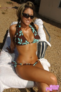 Rio in flower bikini for Kate's Playground