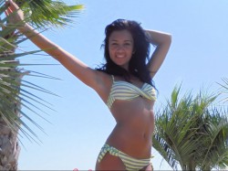 121Karina in striped bikini