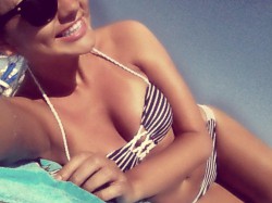 MFC’s ToriLove_ wearing a striped bikini