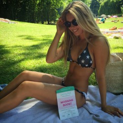 sexy blonde deborah_tmz in American flag bikini