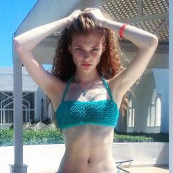 Daria Milky in ruffle bikini top