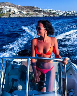 Lucy Mecklenburgh in orange bikini